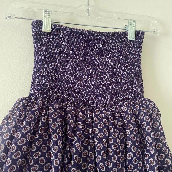 MAJE purple pattern shirred ruffle mini skirt - Picture 4 of 5